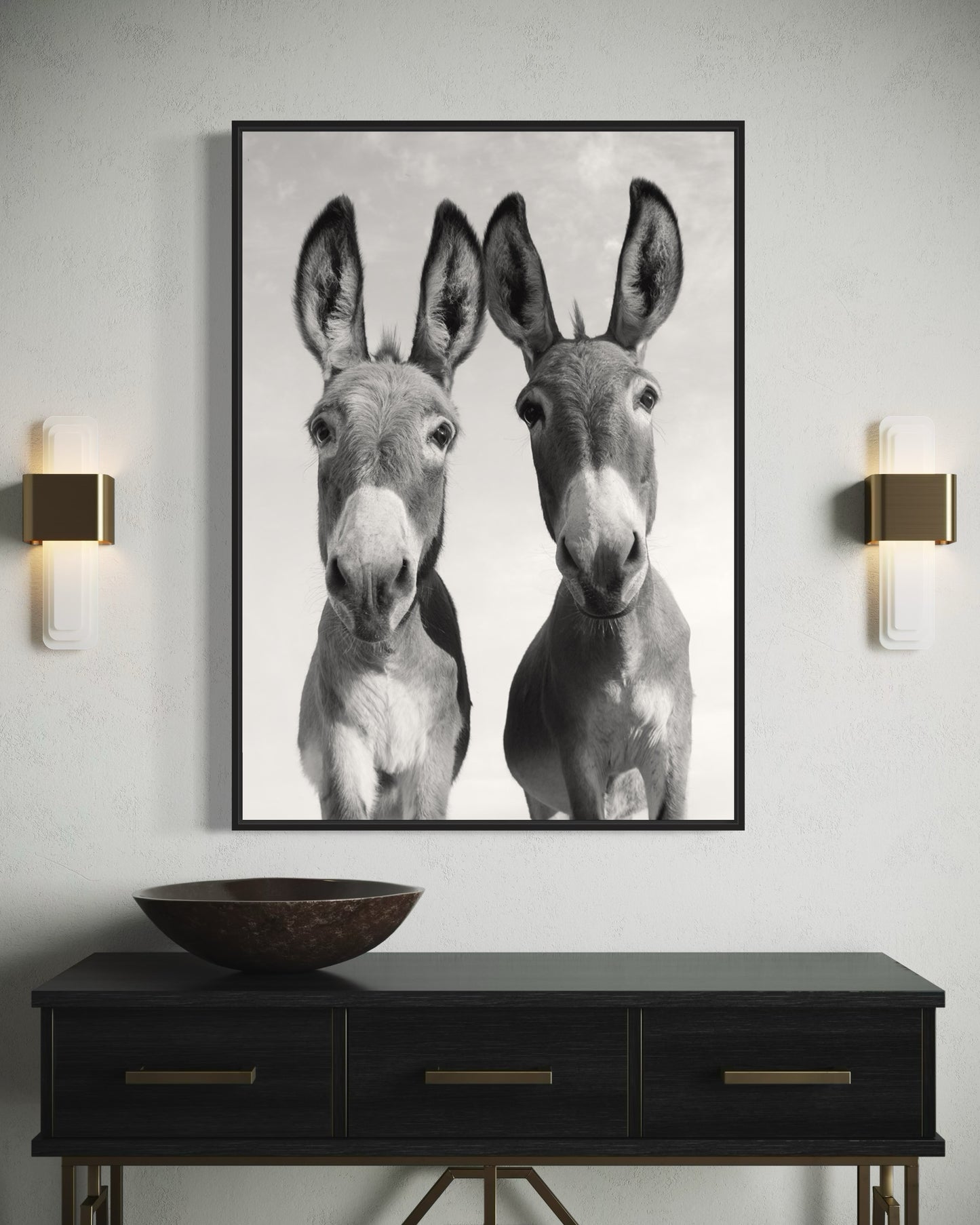 Poster Print:  "Two Donkeys"